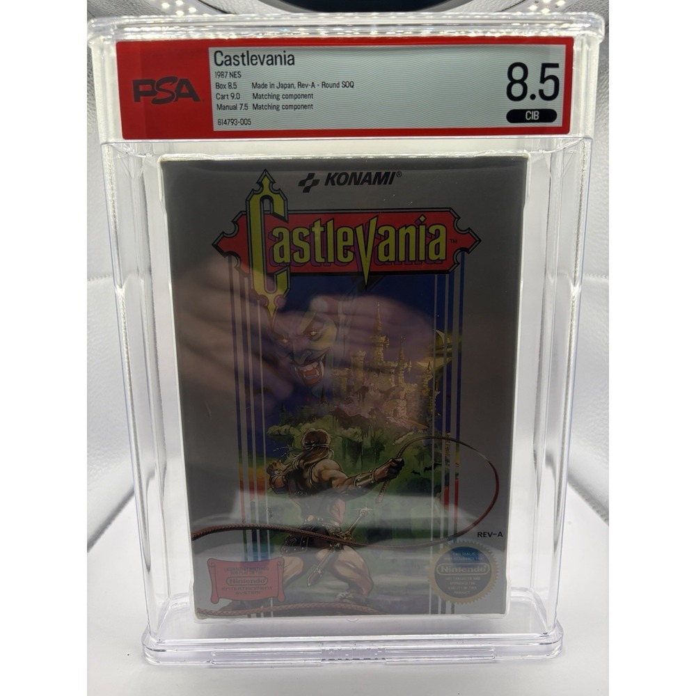 Castlevania NES Nintendo PSA 8.5 CIB Rev-A Round SOQ 1987 Konami Vintage